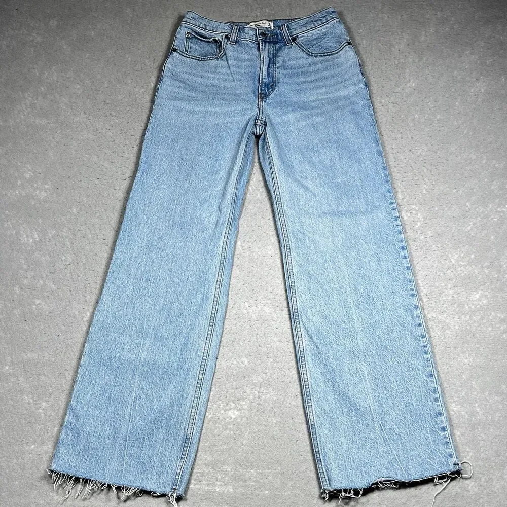 Abercrombie & Fitch Jeans Women’s 27 The Baggy Low Rise Denim Blue Medium Wash - Picture 1 of 12